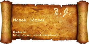 Nosek József névjegykártya